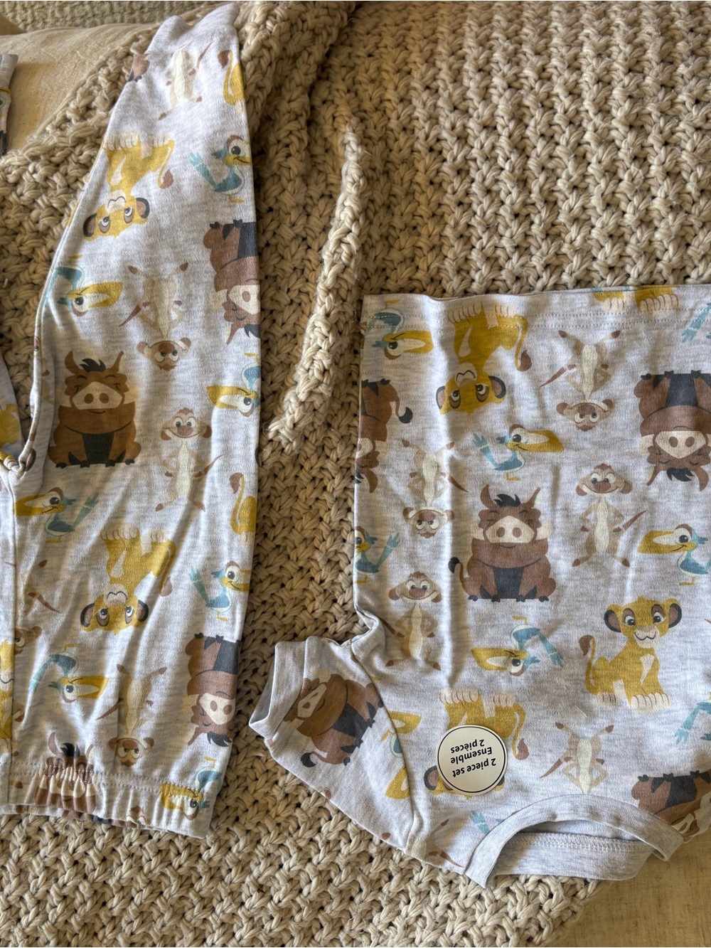 Disney Lion King Character Pajama Set - Yellow, Brown & Blue